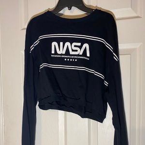 black and white nasa crop top